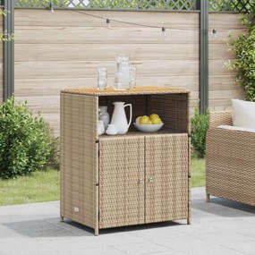 vidaXL Armário com porta Bege 70 x 50 x 87 cm Poliéster e Rattan Roly