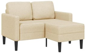 vidaXL Sofá 2 lugares com Chaise em L 125 cm tecido creme