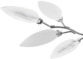 Lâmpada teto com folhas de acrílico e cristal branco &amp; transparente