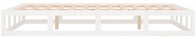 Estrutura de cama king 150x200 cm madeira maciça branco