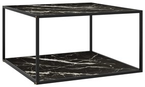 vidaXL Mesa de centro 90x90x50 cm preto com vidro marmorizado preto
