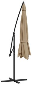 Guarda-sol cantilever c/ poste alumínio 350cm cinza-acastanhado