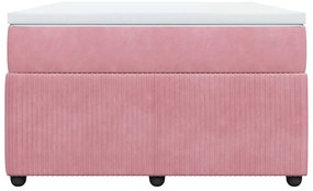 Cama boxspring com colchão 120x200 cm veludo rosa