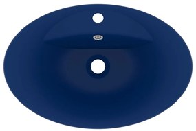 Lavatório luxuoso oval 58,5x39 cm cerâmica azul-escuro mate