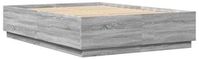 Estrutura de cama 150x200 cm derivados de madeira cinza sonoma