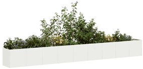 vidaXL Vaso floreira 360x40x40 cm aço laminado a frio branco