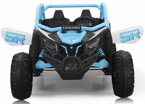 Carro elétrico para Crianças 24V 4x4 2 Lugares Buggy SR SUPER 66 Rodas de espuma EVA, Assento Couro Azul