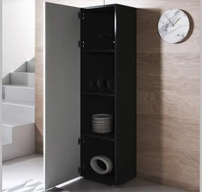 Armário Alto Leiko – Preto e Branco – 40x29x167 cm – Com Pés e Pratele