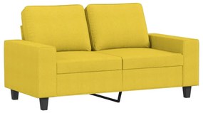 2 pcs conjunto de sofás tecido amarelo-claro