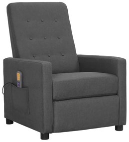 vidaXL Poltrona de massagens tecido cinzento-claro