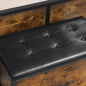 Arca multifunções de estilo industrial 80 x 40 x 50 cm Castanho Vintage