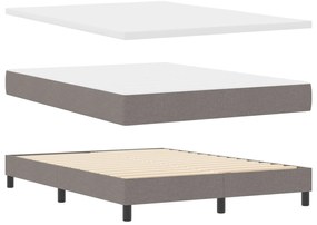Cama Box Spring com Colchão Taupe 140x200 cm Tecido