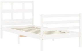 Estrutura de cama com cabeceira 90x200 cm madeira maciça