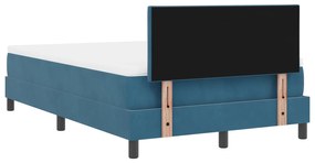 Cama Box com Colchão vidaXL Azul Escuro Pequeno Dobrável Veludo