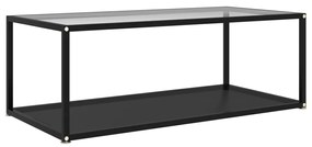 vidaXL Mesa de centro 100x50x35 cm vidro temperado transparente/preto