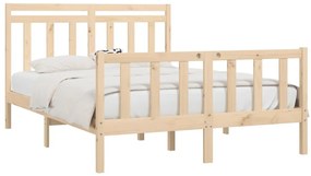 Estrutura de cama 140x200 cm pinho maciço