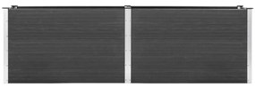 Canteiro elevado de jardim 200x100x91 cm WPC cinzento