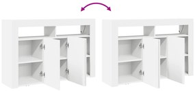 Aparador Branco Branco Madeira de Engenharia 116 x 30 x 75 cm