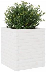 Vaso/floreira de jardim 40x40x46 cm madeira pinho maciça branco