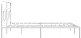 Estrutura de cama com cabeceira 135x190 cm metal branco