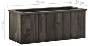 Canteiro elevado 74x32x30 cm pinho maciço cinzento-escuro