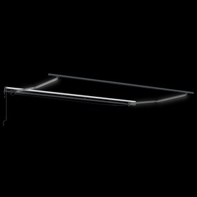 Toldo Retrátil Automático com LED Branco 500x300 cm, Tecido de Substit