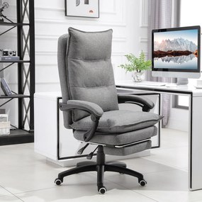 Cadeira de escritório ergonómica com função de massagem, com encosto reclinável, altura ajustável, apoio para os pés integrado, comando com fio, rotaç