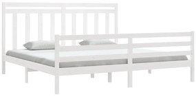 Estrutura de cama 200x200 cm madeira maciça branco