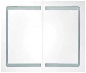 Armário espelhado para casa de banho com LED 80x12,2x68 cm