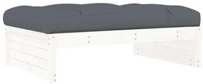 Apoio de pés para jardim 120x80 cm pinho maciço branco