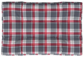 Almofadão p/ sofá de paletes 120x80x12cm tecido xadrez vermelho