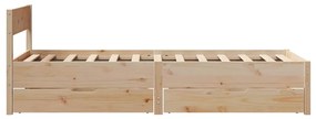 Cama sem colchão 90x190 cm madeira de pinho maciça
