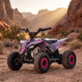 MINI MOTO 4 PARA CRIANÇAS 1000W 36V Roan RATTE C/ Marcha atrás e limitador Rosa