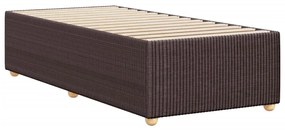 Estrutura de cama sem colchão 90x190 cm tecido castanho-escuro