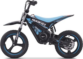 Mota elétrica infantil ROOKIE X 24V (14"), bateria de lítio, motor de 250 W, travão de disco Azul