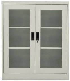 Armário de escritório 90x40x105 cm aço cinzento-claro