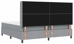 Cama Box com Colchão e LED Cinza Claro 200x200 cm Tecido