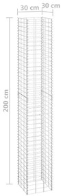 Canteiro/gabião elevado 3 pcs 30x30x200 cm ferro