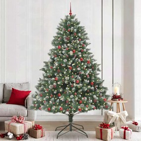 vidaXL Árvore de Natal Artificial Verde 240 cm PVC, Plástico e Aço