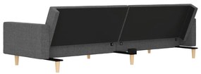 Sofá-cama 2 lugares com duas almofadas tecido cinzento-claro