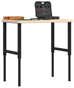vidaXL Bancada retangular 100x60x(73-99,5) cm madeira carvalho maciça