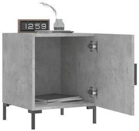 Mesa cabeceira 2pcs 40x40x50 cm derivados madeira cinza cimento