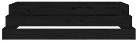 Vaso/floreira 110x110x27 cm pinho maciço preto
