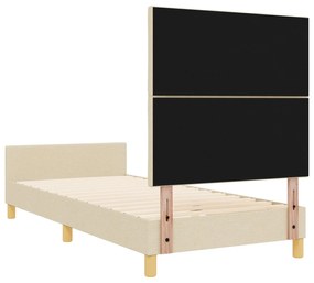 Cama vidaXL Creme 90x190 cm Tecido