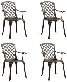 Cadeiras de jardim 4 pcs alumínio fundido bronze