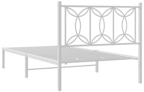 Estrutura de cama em metal com cabeceira 107x203 cm branco