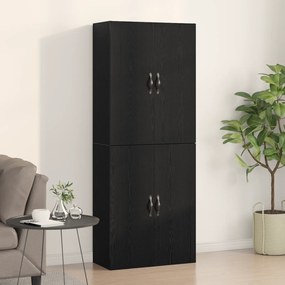 vidaXL Armários em carvalho preto com 2 peças, medindo 69,5x34x180 cm, feito de madeira engenheirada.