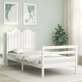 3194167 vidaXL Estrutura de cama com cabeceira 90x200 cm madeira maciça