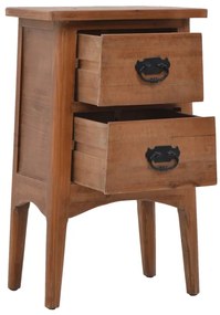 Mesa de cabeceira madeira de abeto maciça 40x29x68 cm castanho