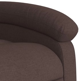 Poltrona elétrica elevatória massagens tecido castanho-escuro